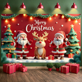 thumbnail image 5 of Red Theme Christmas Banner Santa Claus Design Xmas Display Reindeer Pattern Christmas Tree Decor Holiday Backdrop for Christmas Party Indoor Celebration Family Event, 5 of 9