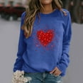 thumbnail image 4 of Women's Hoodless Sweatshirt Clothing Valentine's Day Women's Sweatshirt Crew Neck Red Heart Print Long Sleeve Casual Tops, 4 of 4