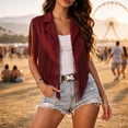 thumbnail image 6 of cocolona Vest for Women Notch Lapel Fringe Sleeveless Cropped Jacket Vacation Party Trendy Outerwear, 6 of 6