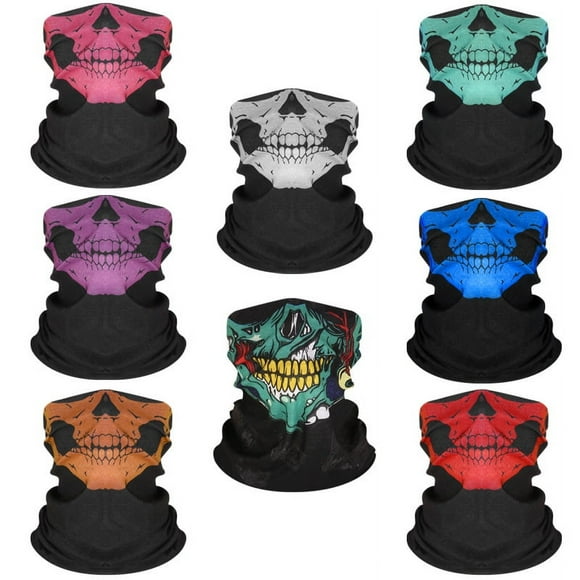 nipocaio Multifunction Tubular Mask Skull Face Mask Microfiber Balaclava Headband for Running Hiking Skiing Cycling 8 Pieces