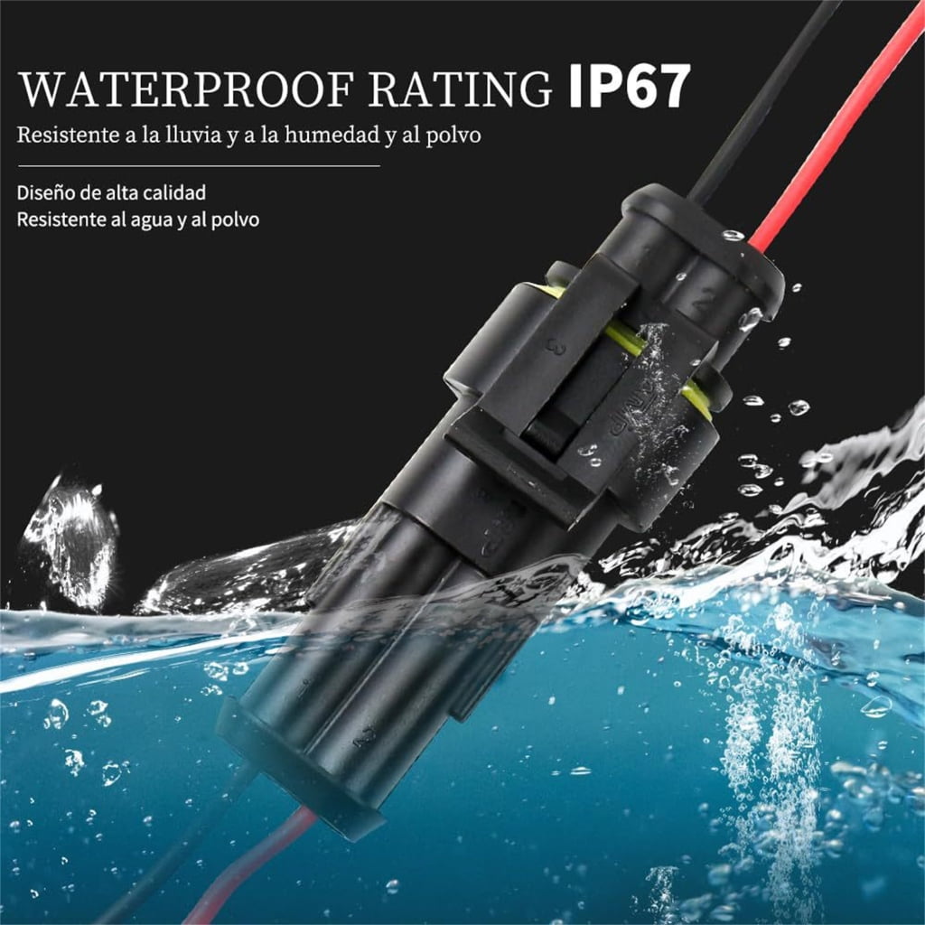 40pcs Waterproof 2Pin Auto Wire Harness Fast Connectors for Vehicle Circuitry