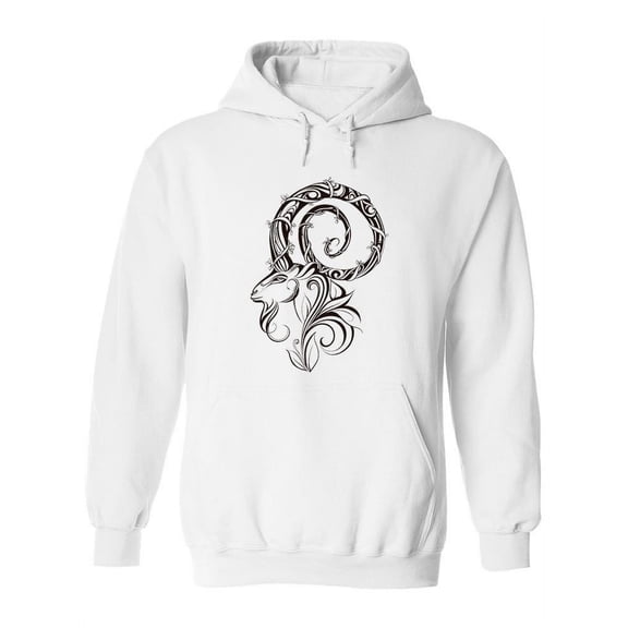 Big Antler Goat Hoodie Women -Image by Shutterstock, Female Small