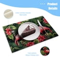 thumbnail image 3 of BaHomeck placemats Set of 4 rectangle Linen Cotton Placemats for Dining Table Washable Heat Resistant,18*12inch,Two Pink Flamingos With Tropical Leaves And Flowers, 3 of 4