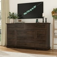 thumbnail image 6 of 63" Farmhouse Dresser with 9 Drawers with Power Charging Station, Rustic Chest of Drawers Wood Organizer TV Stand for Bedroom Living Room, 6 of 9