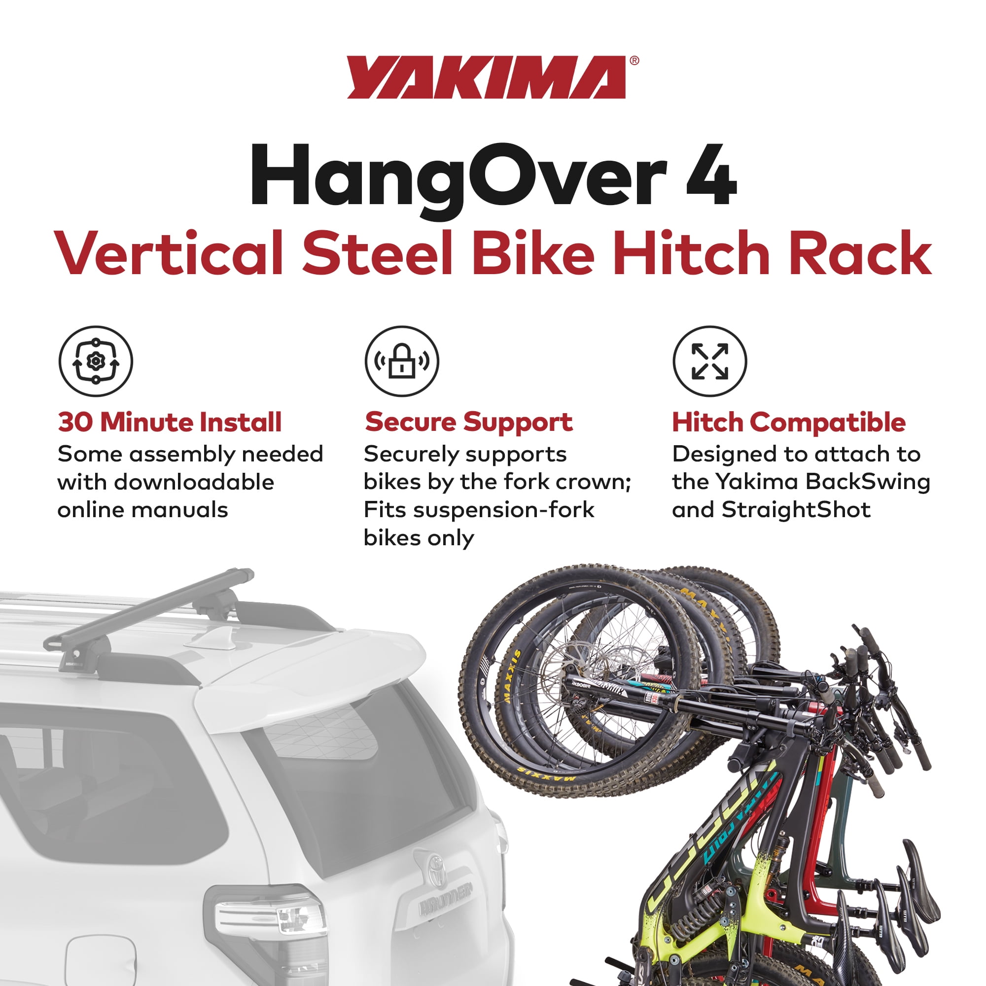 YAKIMA HangOver 4 自転車キャリア　ヤキマ　ハングオーバー Yakima 4-Bike Vertical Hanging Hitch Mount Tilt-Away Bike Rack