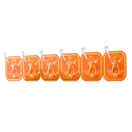 

Bag Key Hat Storage Hooks Versatile Decorative Door & Wall Hooks for Home Office School Dorms Orange