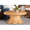 thumbnail image 3 of bali & pari Avalon Natural Rattan Coffee Table with Scalloped Pedestal Base, 3 of 3