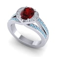 thumbnail image 2 of 2.35 Carat Latest Design Oval Cut Garnet & Aquamarine Gemstone Engagement Ring for Ladies Solid 18K White Gold Size 5.5 by Diamond-Capitals, 2 of 8