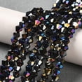 thumbnail image 4 of 20 strand Opaque Solid color Electroplate Glass Beads Strands AB color Plated Faceted Bicone Black 3.5~3.8x3mm Hole: 0.8mm 107~110pcs/strand 32.5~34cm, 4 of 4