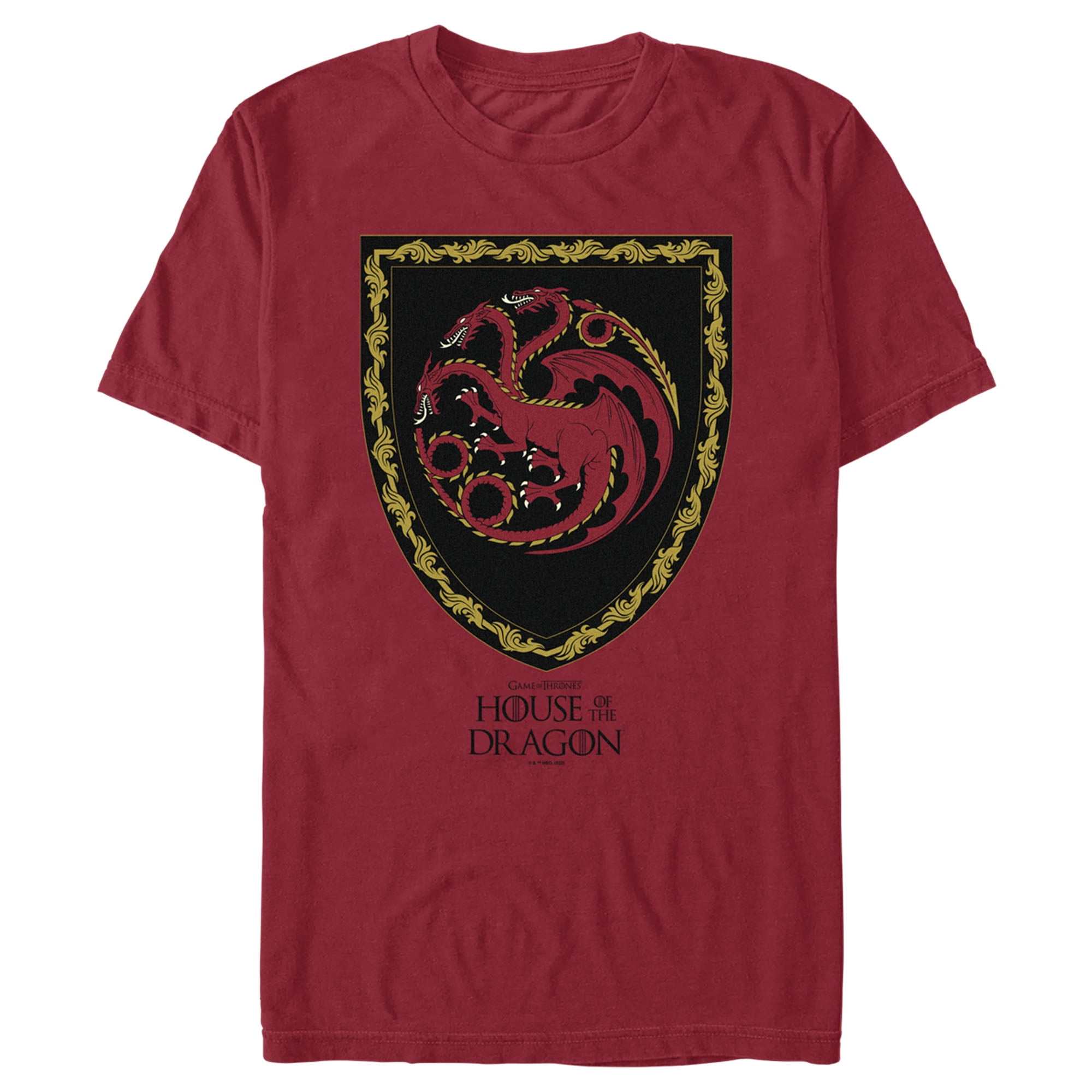Men's Game of Thrones: House of the Dragon Targaryen Crest Graphic Tee  Cardinal Large - Walmart.com