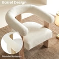 thumbnail image 5 of Usaint 25" Oversized Barrel Accent Chairs, Upholstered Chenille Chairs, Cozy Reading Chairs for Living Room, Bedroom & Apartment, Set of 2, Cream, 5 of 7