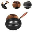 thumbnail image 6 of Fancyes WOK Pan Cooking Wok Koch Dish Manual Forging Multi -purpose Universal Wooden Handle Flat Lower Chinese Wok for Camping Restaurant with lid, 6 of 8