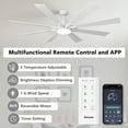 thumbnail image 5 of 72" Modern White Dimmable Ceiling Fan DC Motor Indoor 8-Blade LED Windmill Ceiling Fan with Remote, 5 of 12