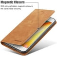 thumbnail image 2 of Case for iPhone 7 Plus iPhone 8 Plus, Premium PU Leather Flip Folio Protective Case TPU Bumper with Kickstand Card Slot Holder Hidden Magnetic Closure Shockproof Wallet Cover - Brown, 2 of 13