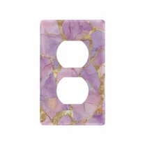 Yayeee Duplex Wall Plate 1-Gang 4.5"x2.7" Home Receptacle Light Switch Decorative Outlet Cover, Pastel Pink Marble Pattern