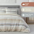 thumbnail image 5 of Vellux Oslo Plaid 3-Piece Cotton Comforter Set, Down Alternative, Queen, Taupe, 5 of 8