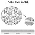thumbnail image 6 of Black and White Football Elements Pattern Round Fitted Tablecloth with Elastic Edge,Dining Table Cover Waterproof,Outdoor Round Tablecloth for Camping,Dining,Indoor and Outdoor, 6 of 7