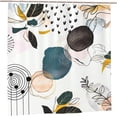 thumbnail image 6 of Boho Abstract Botanical Plant Shower Curtain Mid Century Natural Chic Shower Curtain Fabric Polyester Waterproof Bohemia Simple Minimalist Bathroom Curtains with Plastic hookss 72x72 in, 6 of 6
