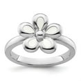 thumbnail image 4 of Auriga Fine Jewelry 925 Sterling Silver Polished White Enameled Flower Ring for Women Size- 9, 4 of 6