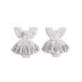 thumbnail image 2 of Raccmtaty Baby Girls Romper Dress, Fly Sleeve Embroidery Flower Lave Patchwork Bodysuit Summer Clothes, 2 of 8