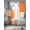Orange Gray White, variant on Burnt Orange Grey Sheer Curtains 108 Inch Length 2 Panels Set, Abstract Geometric Oil Painting Modern Voile Window Treatment Semi Sheer Long Curtains Drapes for Bedroom/Living Room/Kitchen 52"x108"x2