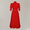 thumbnail image 4 of Vestido de Cosplay de perlas con cuello levantado vestido rojo de manga corta para mujer traje diario, 4 of 9