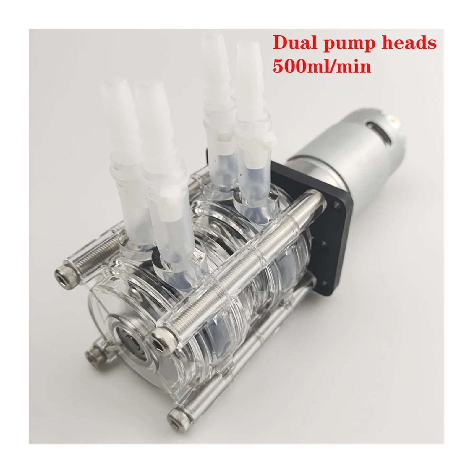 Peristaltic Pump, Water Pump, Dosing Pump, Dual Pump Head, 12V 24V DC, High Flowrate For Aquarium Lab Analytical ,Easy to Install