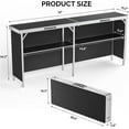 thumbnail image 2 of LYYHTY 78" Portable Bar Table, 2-Tier Shelves, Mobile Bar Table for Events, Party, Camping, Picnic, Tradeshow, Indoor with Black Skirt (1, 78"), 2 of 9