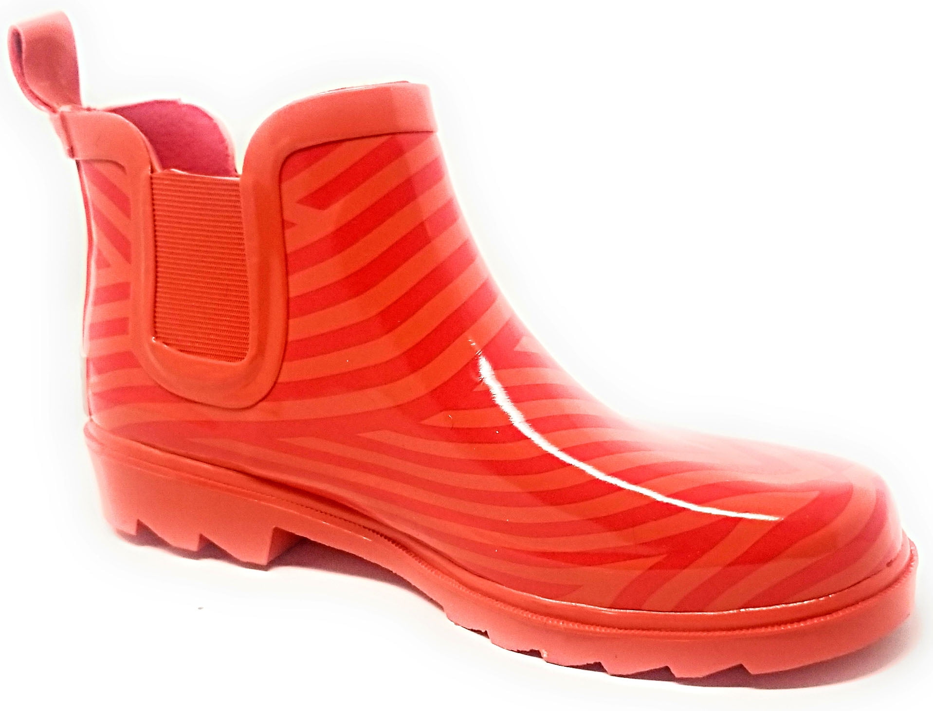 Rubber Rain Boots for Women - 5" Waterproof Ankle Boots for Women - Rain Footwear, Garden Boots for Ladies, Orange/Red, Size 7