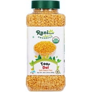 Rani Organic Toor Dal (Split Pigeon Peas) 32oz (2lbs) 908g PET Jar ~ All Natural | Vegan | Gluten Friendly | NON-GMO | Indian Origin | USDA Certified Organic