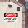 thumbnail image 2 of Metal Sign, Danger Sign - HAZARDOUS WASTE STORAGE FLAMMABLE NO SMOKING, Waterproof, Fade and Scratch Resistant, safety signs, equipment Warning signs, etc, 2 of 7