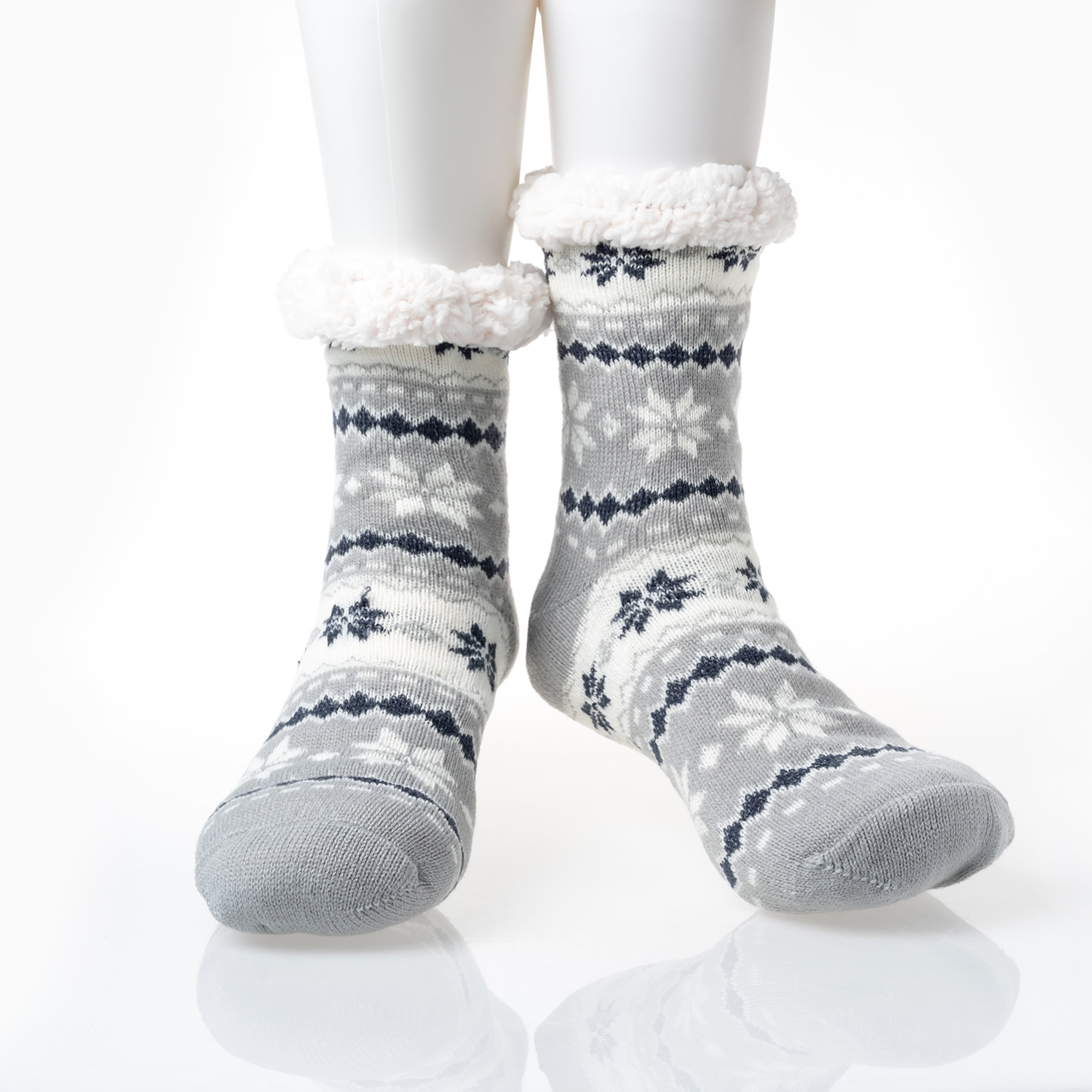 Women's Winter Warm Fuzzy Slipper Socks Fleece Soft Socks with Grippers