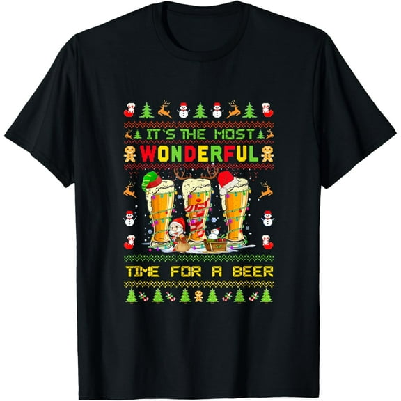 It's The Most Wonderful Time for a Beer Funny Christmas Men T-Shirt