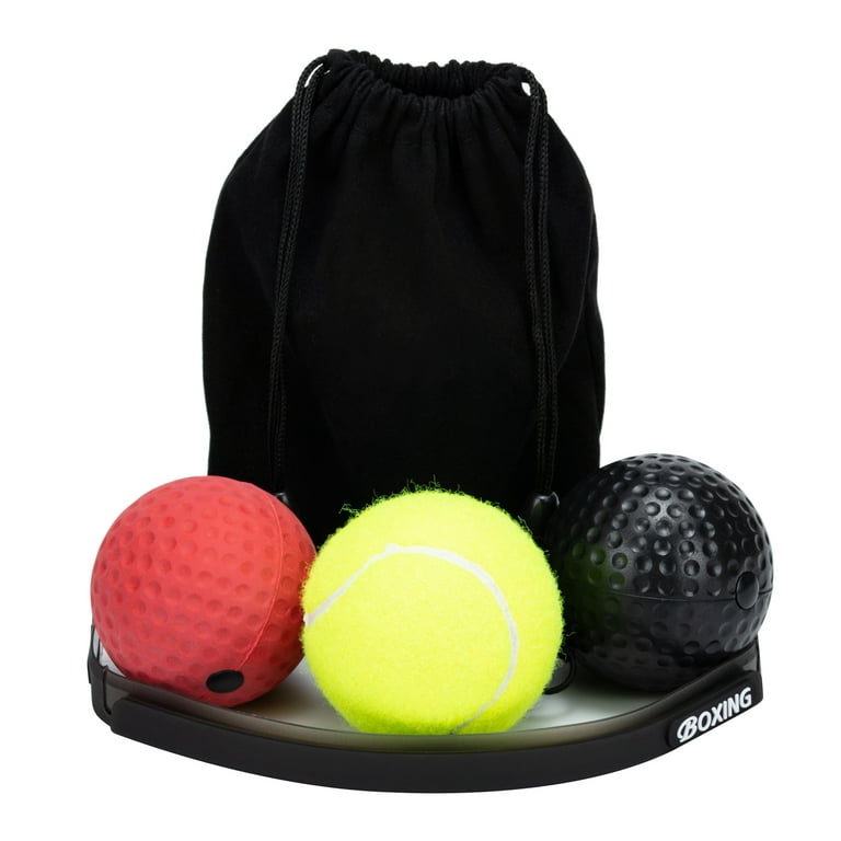 Boxing Reflex Ball for Adults and Kids - React Reflex Balls on String with  Headband, Carry Bag and Hand Wraps - Improve Hand Eye Coordination