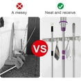 thumbnail image 3 of Broom Holder Wall Mounted - Mop And Broom Hanger Holder - Garage Storage Rack & Garden Tool Organizer - 3 Handle And 4 Hook For Home, Kitchen, Garden,, 3 of 3