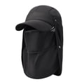 thumbnail image 2 of Face Mask For Sun Protection Men'S Outdoor Summer Sun Protection Hat Detachable Quickdrying Sun Hat Solid Color Sun Protection Hiking And Fishing Hat Black Free Size, 2 of 7