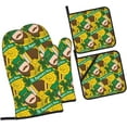 thumbnail image 6 of St Patrick''s Day Oven Mitts and Pot Holders Sets 4 pcs, Kitchen Oven Gloves Heat Resistant BBQ Gloves Non Slip for Chef, Cooking, Baking, 6 of 6