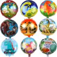 thumbnail image 2 of Globos de papel de aluminio de dinosaurio de 18 pulgadas Suministros de decoración de fiesta de cumpleaños para niños Decoraciones temáticas de dinosaurios, 2 of 4