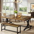 Tribesigns 62.4-Inch Dining Table for 4-6 People, Industrial Wood Kitchen Table (Only Table ...