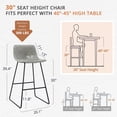 thumbnail image 3 of Dycanpo 30'' Bar Stools Set of 4 with Back Faux Leather Counter Chairs for Home Kitchen Island, Grey, 3 of 9