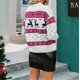 thumbnail image 3 of Suéter de mujer Otoño 2024 Nuevo patrón de ciervo navideño estampado suelto cuello redondo manga larga suéter de punto casual, 3 of 5