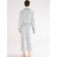 thumbnail image 2 of SWSMCLT Men's Belt Fleece Bath Robe Ankle Fall Chic Comfy Detachable Lapel Loungewear Plush Bathrobes Belt Loops Grey Medium-Large, 2 of 5