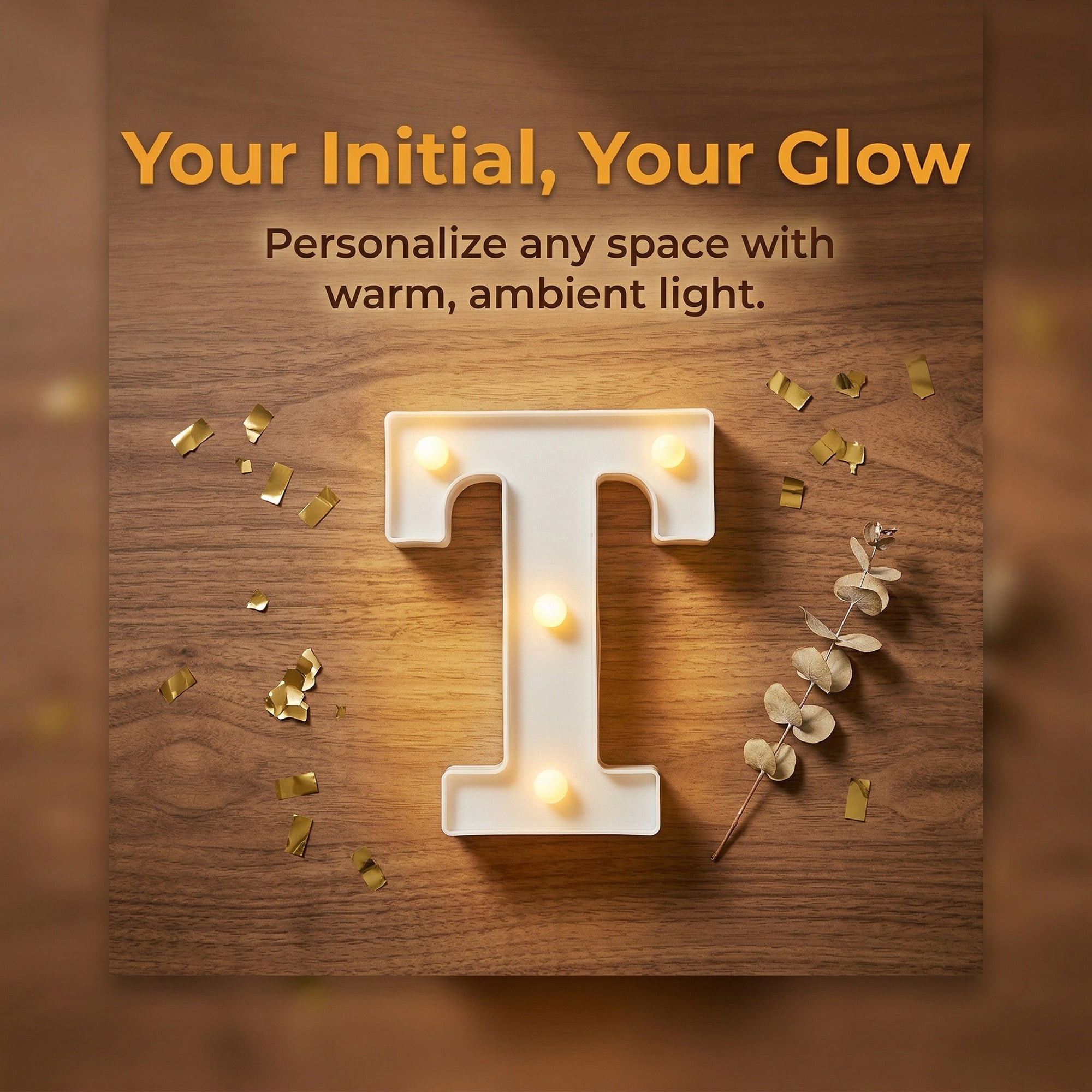 Unique Bargains Marquee Letters With Lights LED Light Up Signs Letter T 5"L x 1.1"W x 6.1"H