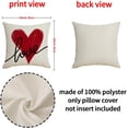 thumbnail image 2 of Fundas de cojín para San Valentín, fundas de cojín decorativas para el hogar, sillón, 4 piezas, 45 x 45 cm, rojo con corazón, decoración H, 2 of 3