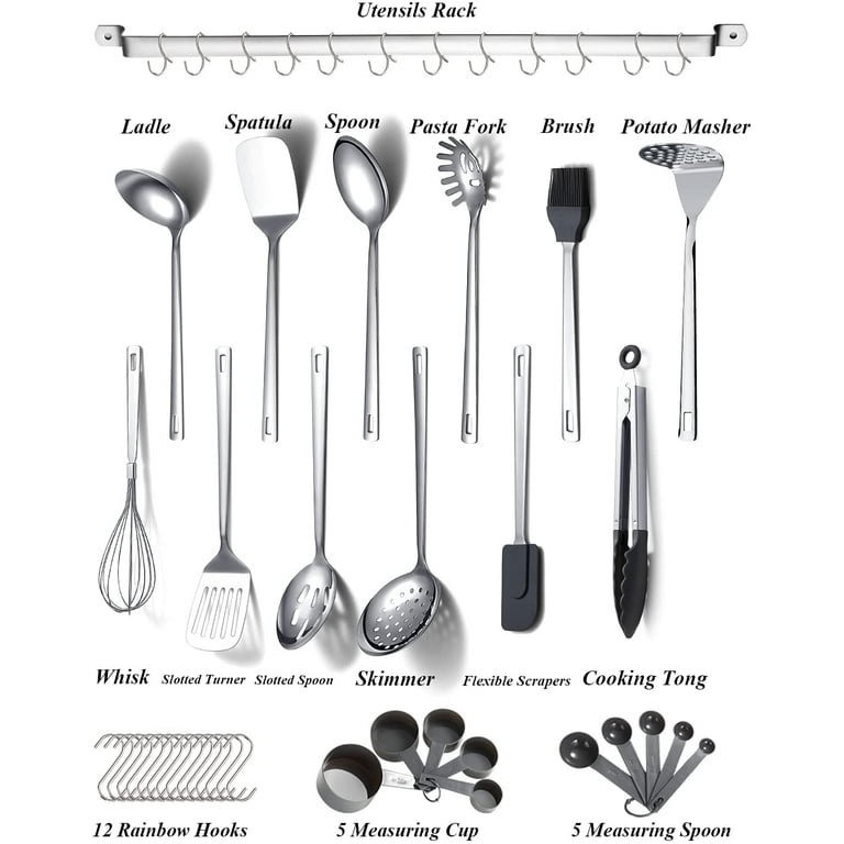 Gold Kitchen Utensils Set, Berglander 38 Pieces Non-stick Silicone Cooking  Tools Spoon Spatula Set W…See more Gold Kitchen Utensils Set, Berglander 38