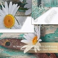 thumbnail image 5 of Rustic Shower Curtain, Farmhouse Shower Curtain, Country Shower Curtain, American Western Style Horse Daisy in Teal Brown Barnwood, 72Wx72H in Shower Curtain with 12 Hooks Retro Bath Decor, 5 of 6