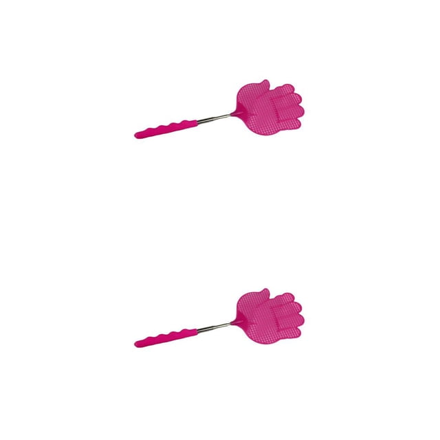 Matamoscas Manual Ajustable Advancent Herramienta de Control de Plagas de Plástico Duradero Mango Telescópico Rosado 2piezas