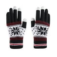 thumbnail image 2 of Luxalzxs Women Christmas Double Layer Snowflakes Pattern Thick Warm Gloves Knitting Wrist Gloves Mittens Christmas Gifts, 2 of 4