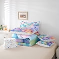thumbnail image 6 of jejeloiu Lovely Axolotl Salamander 7-Piece Twin Bedding Sets,Watercolor Ink Painting Bedding Comforter Set,Abstract Aesthetic Art Sheet Sets For Teens,Ultra Soft Home Decor Reversible, 6 of 8