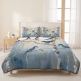 thumbnail image 3 of King Quilt Set 96''x106'', Tree Birds Lightweight Bedspread Coverlet Set with 2 Pillow Shams, Spring Forest Oil Painting Modern Animal Breathable All Season Quilt Bedding for Bedroom/Guest Room, 3 of 9